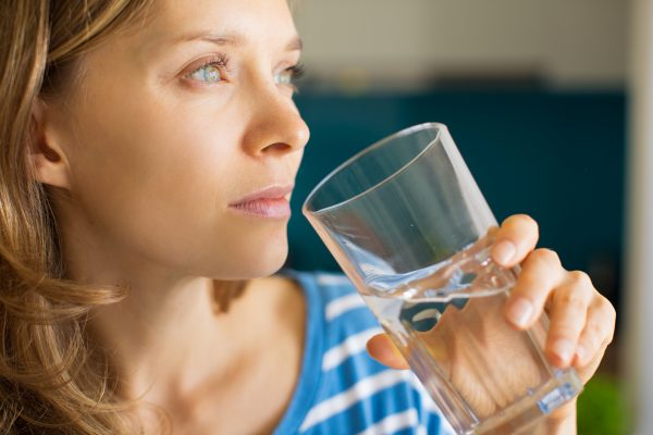 Woman drinking water