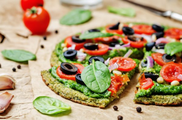 Gluten-free cheese pizza with a zucchini crust