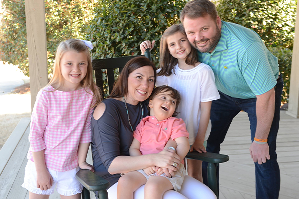 Picture of family sitting outside