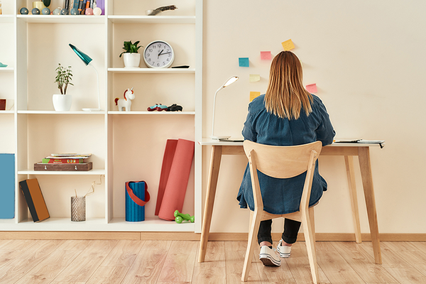 Woman sitting at desk working