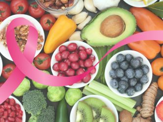 food with pink ribbon