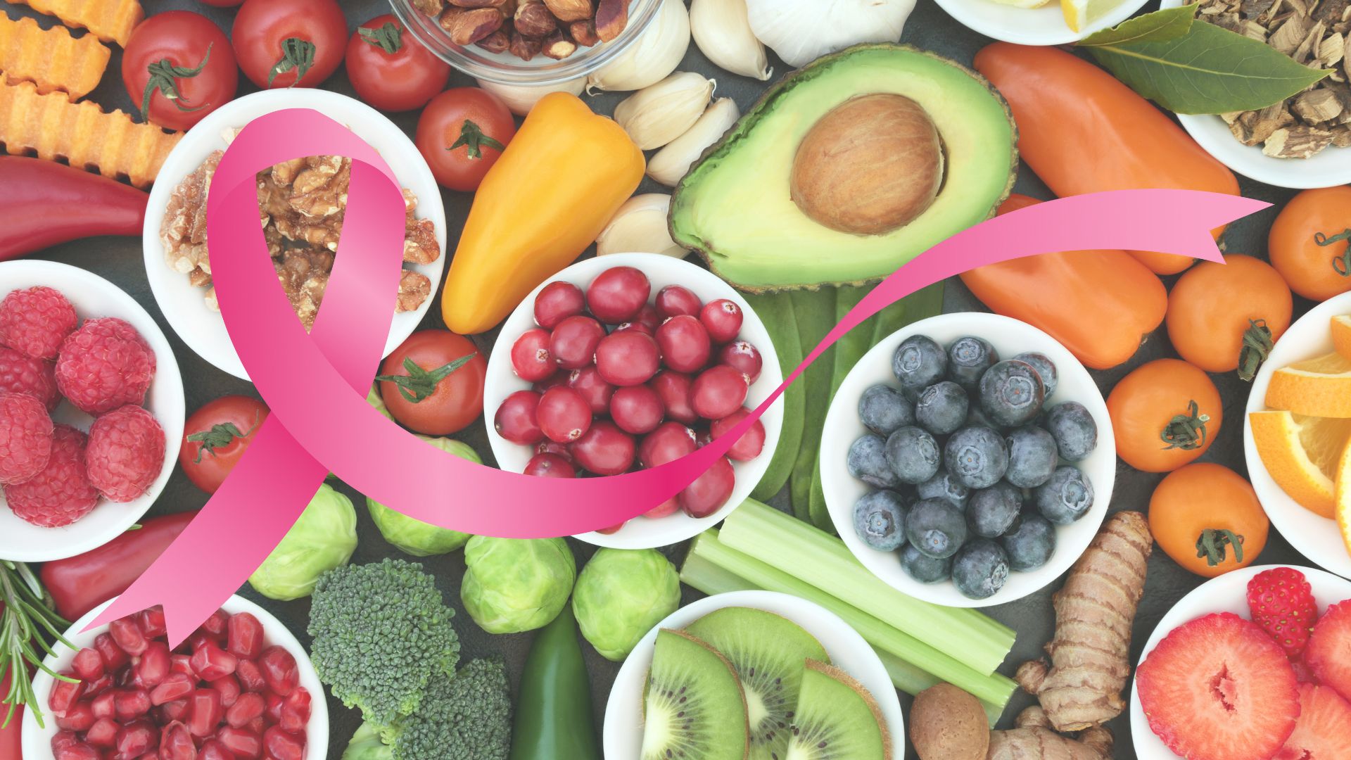 food with pink ribbon